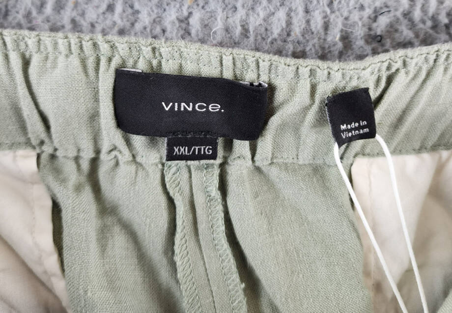 Vince Lightweight Hemp Shorts Men's XXL Dried Cactus Drawstring Button Zipped