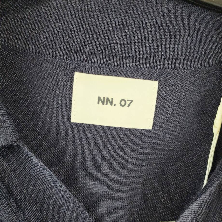 NN07 Bjarki 6539 Knit Cardigan Sweater Men's S Navy Blue Wool Blend Button Front