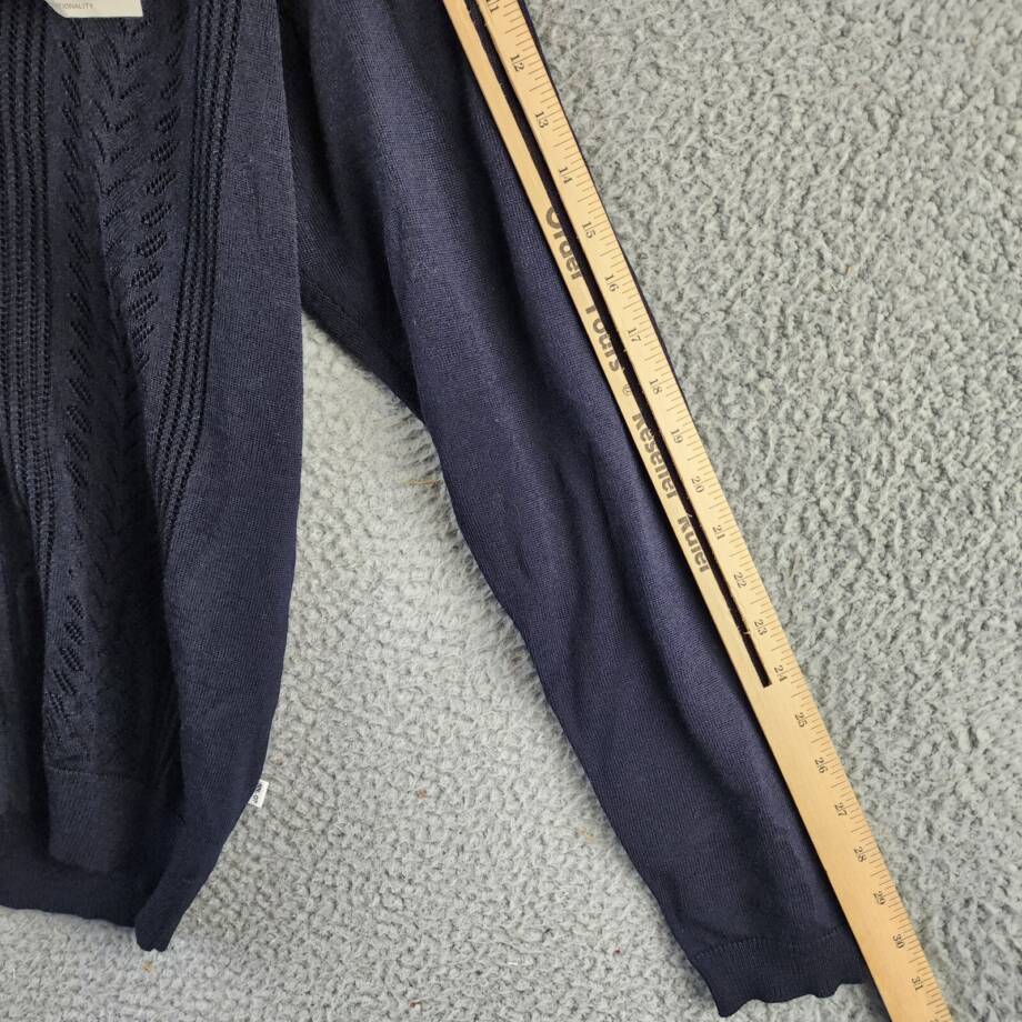 NN07 Bjarki 6539 Knit Cardigan Sweater Men's S Navy Blue Wool Blend Button Front