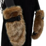 Apparis Lumi Faux Fur Gloves Women's No Size Fawn Adjustable Buckle Closure~
