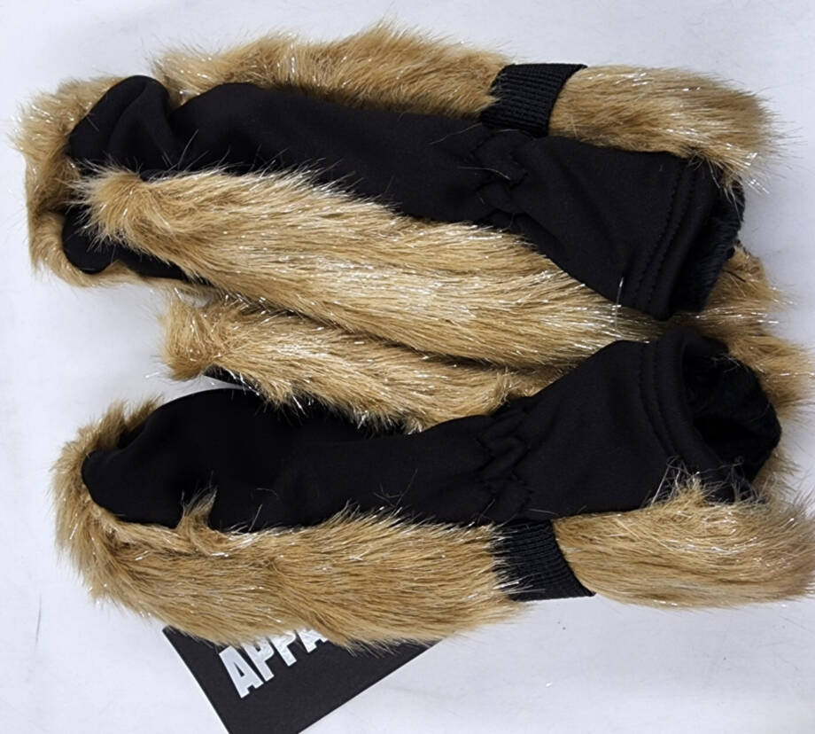 Apparis Lumi Faux Fur Gloves Women's No Size Fawn Adjustable Buckle Closure~