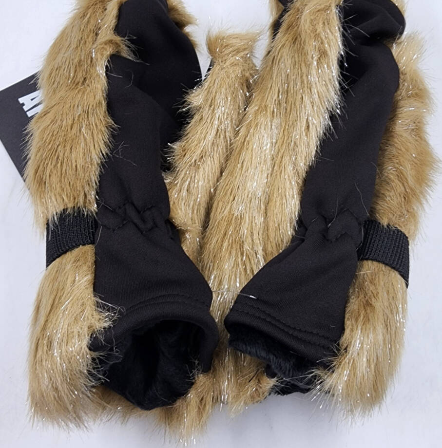 Apparis Lumi Faux Fur Gloves Women's No Size Fawn Adjustable Buckle Closure~