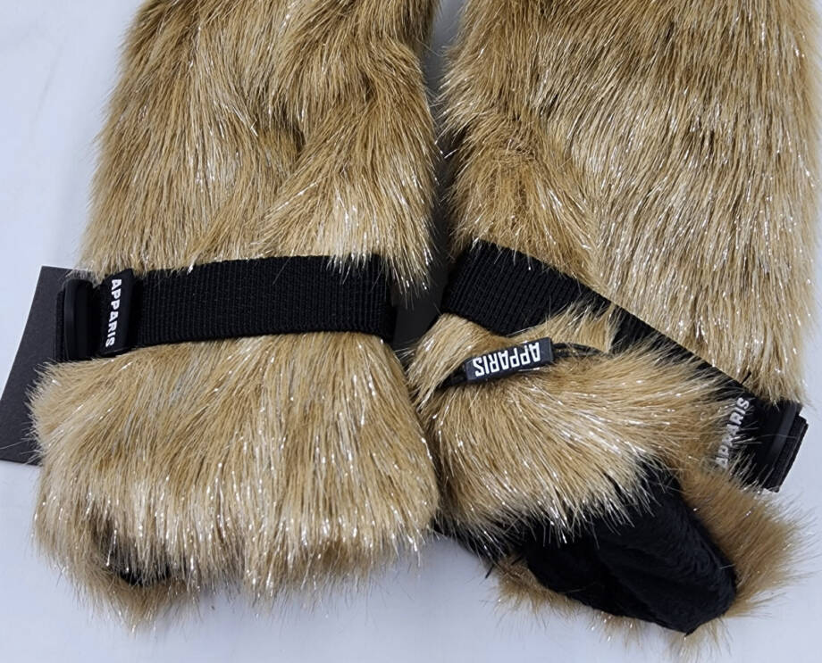 Apparis Lumi Faux Fur Gloves Women's No Size Fawn Adjustable Buckle Closure~