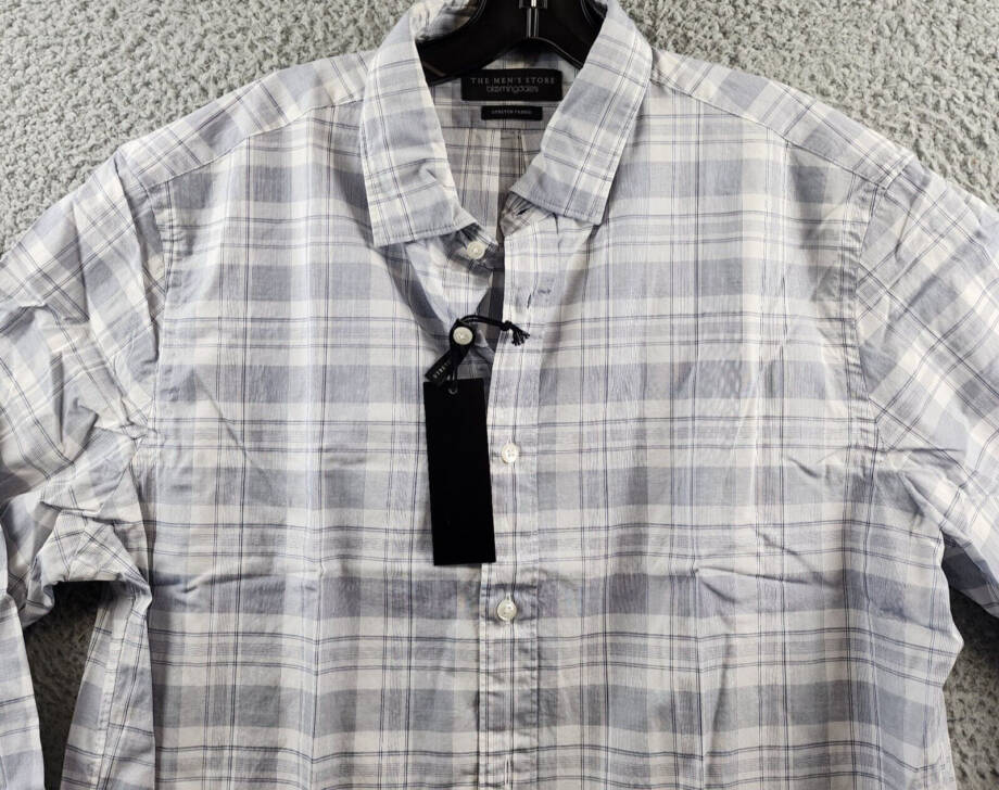 The Men's Store at Bloomingdale's Slim Fit Button Up Shirt Men's L Navy/White