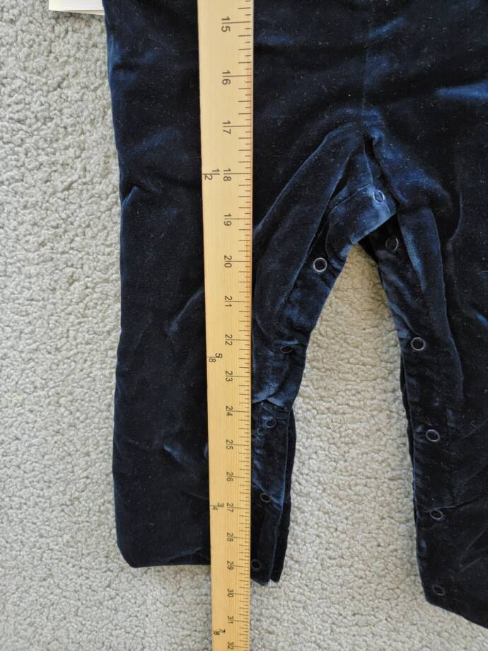 Ralph Lauren Plaid Shirt & Velvet Overall Set Little Boys 24M Navy Multi L/S