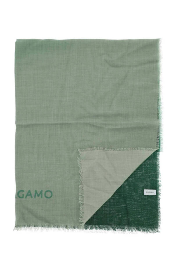 FERRAGAMO Gradient Cashmere-Silk Blend Stole Women's One Size Dark/Light Green