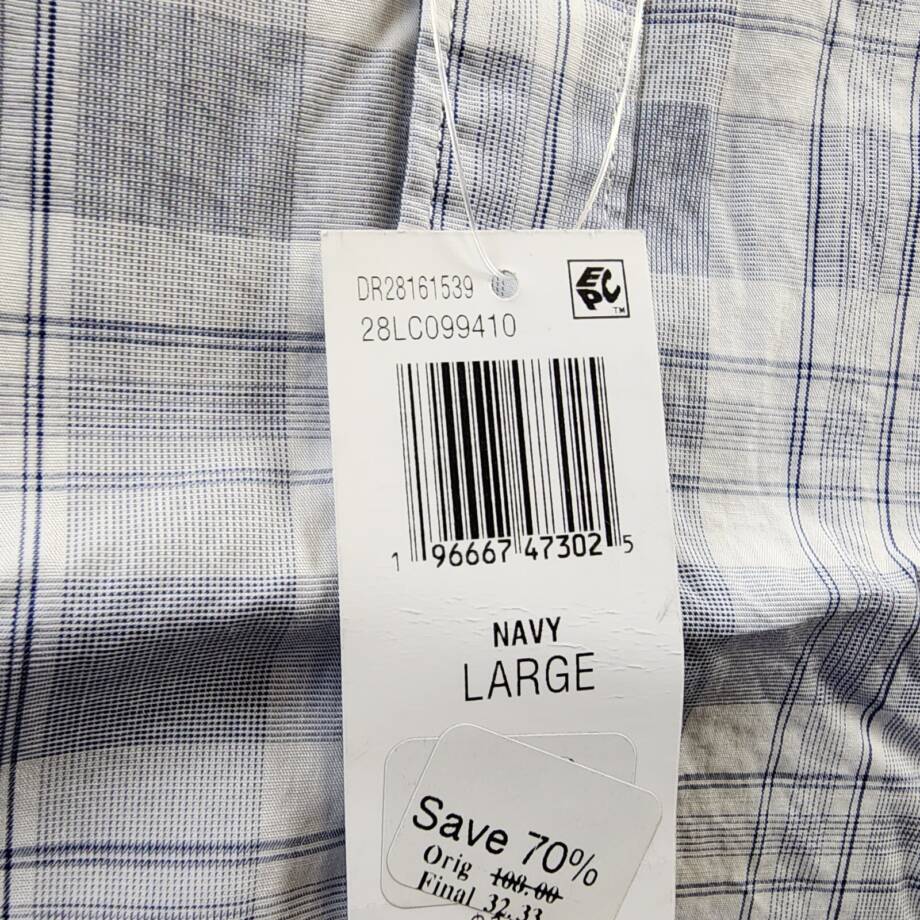 The Men's Store at Bloomingdale's Slim Fit Button Up Shirt Men's L Navy/White