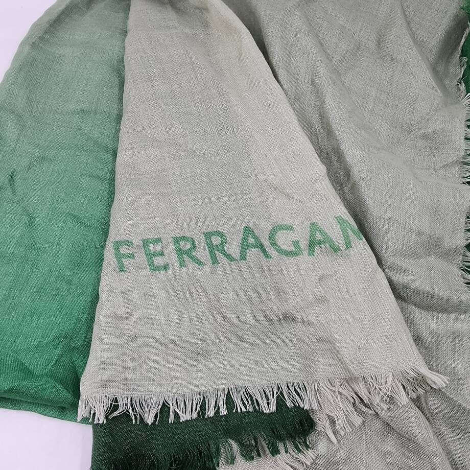 FERRAGAMO Gradient Cashmere-Silk Blend Stole Women's One Size Dark/Light Green