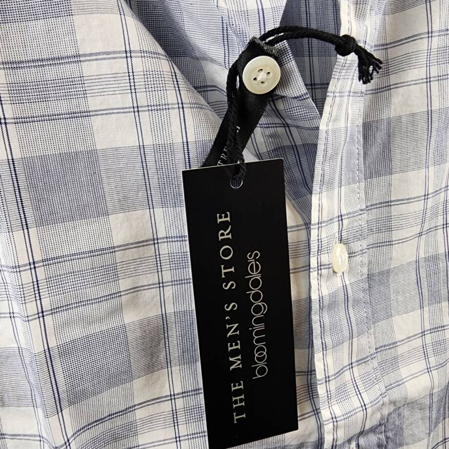 The Men's Store at Bloomingdale's Slim Fit Button Up Shirt Men's L Navy/White