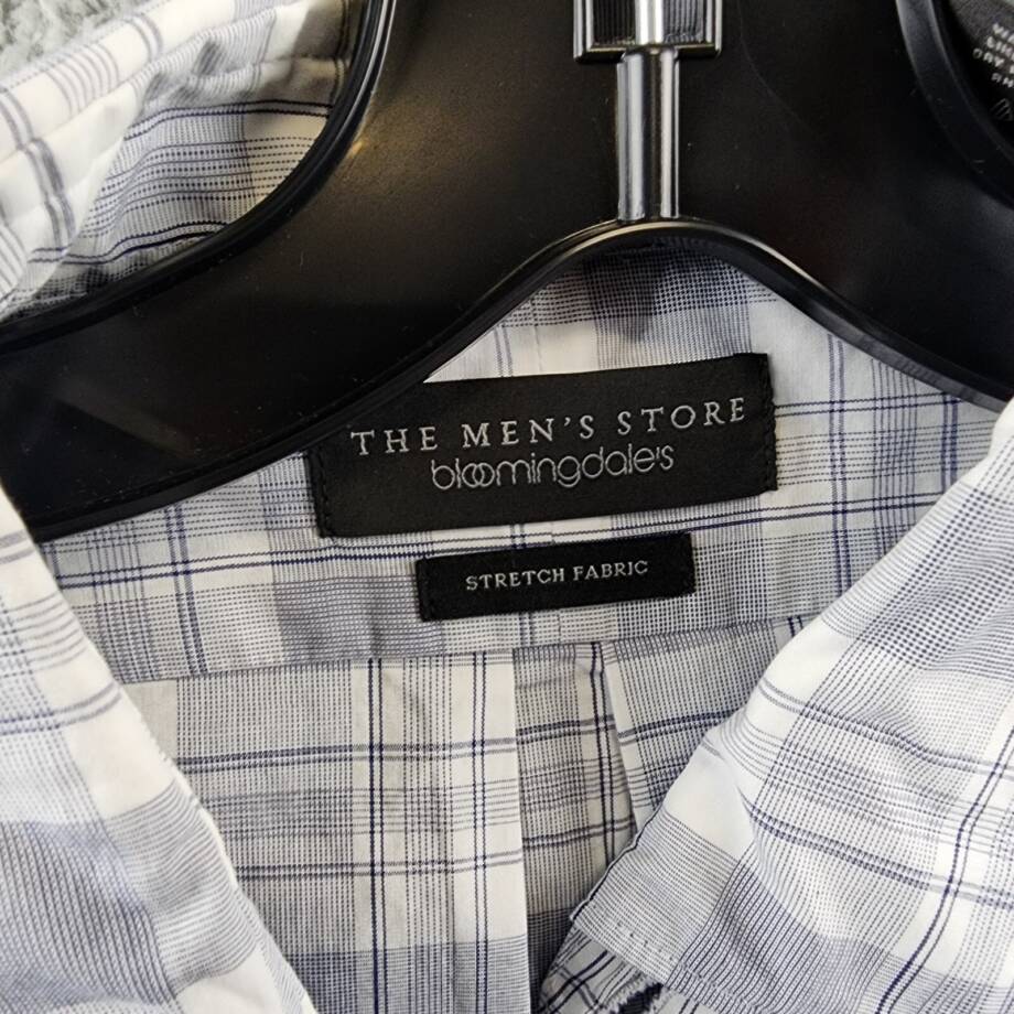 The Men's Store at Bloomingdale's Slim Fit Button Up Shirt Men's L Navy/White