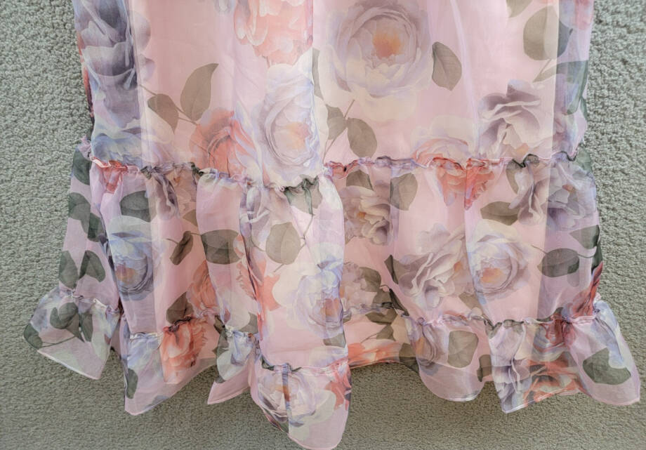 Rare Editions Floral-Print Organza Maxi Dress Big Girls' 16 Lavender Back Zip