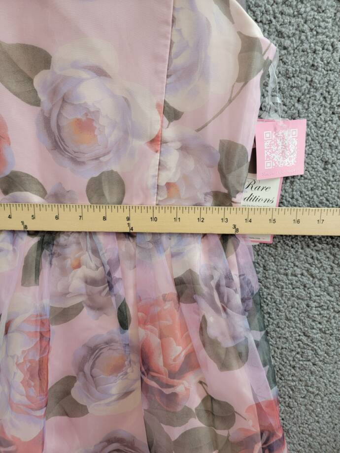 Rare Editions Floral-Print Organza Maxi Dress Big Girls' 16 Lavender Back Zip