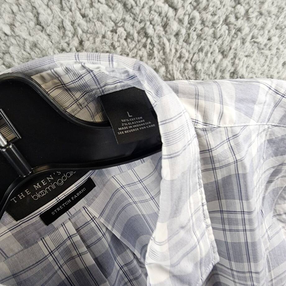 The Men's Store at Bloomingdale's Slim Fit Button Up Shirt Men's L Navy/White