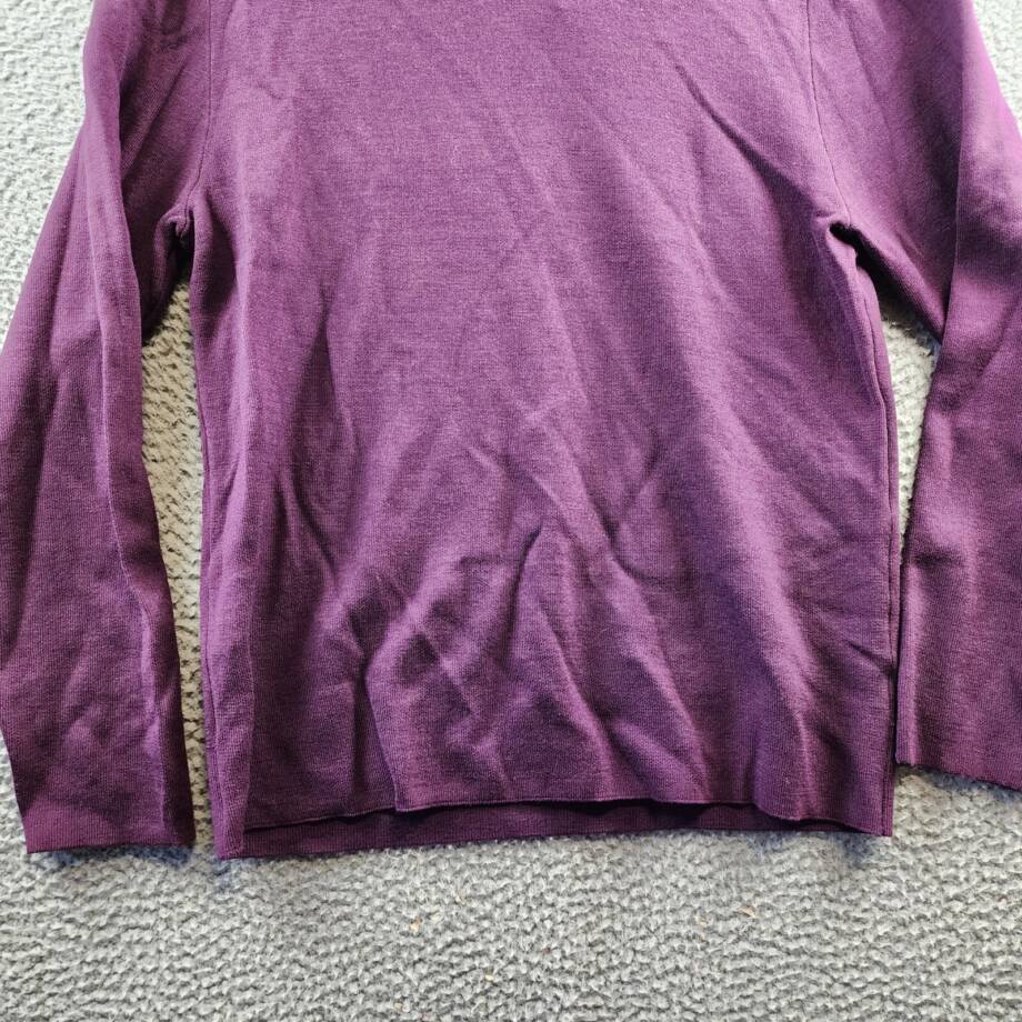 The Men's Store Merino Wool Blend Sweater Men's L Mulberry/Charcoal Pullover L/S