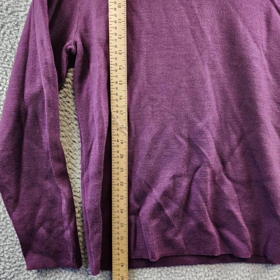 The Men's Store Merino Wool Blend Sweater Men's L Mulberry/Charcoal Pullover L/S