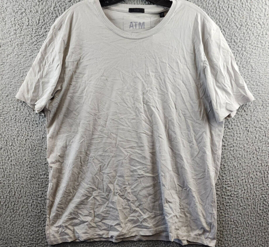 ATM Anthony Thomas Melillo Classic Tee Men's L Gray Solid Crew Neck Pullover S/S
