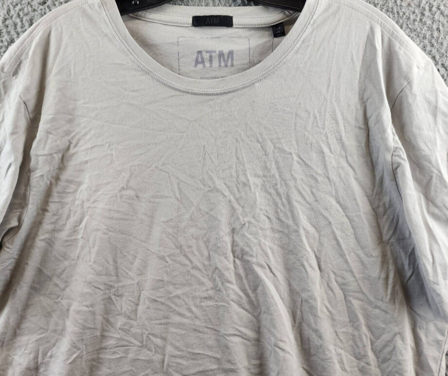 ATM Anthony Thomas Melillo Classic Tee Men's L Gray Solid Crew Neck Pullover S/S