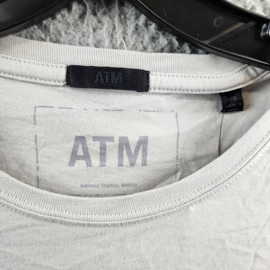 ATM Anthony Thomas Melillo Classic Tee Men's L Gray Solid Crew Neck Pullover S/S