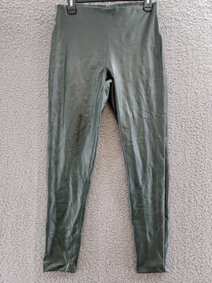 Vince Camuto Pleather Stretch Pants Women's S Dark Willow Elastic Waist