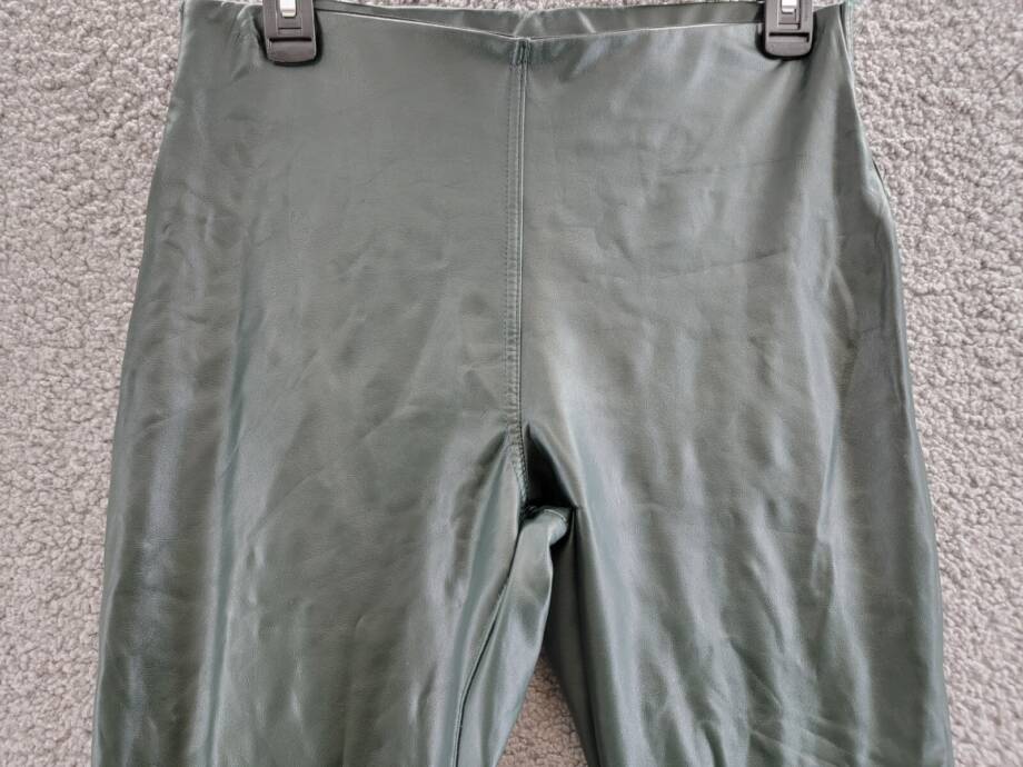 Vince Camuto Pleather Stretch Pants Women's S Dark Willow Elastic Waist