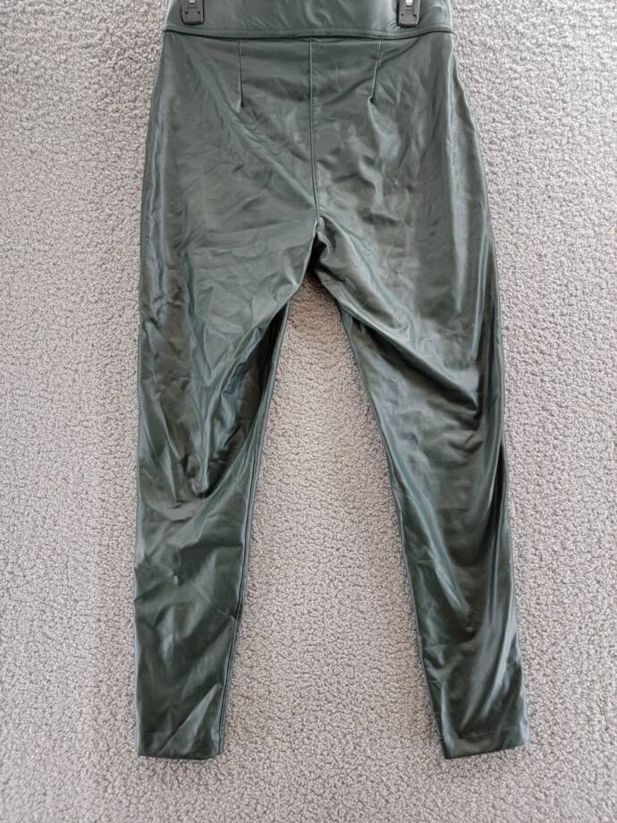 Vince Camuto Pleather Stretch Pants Women's S Dark Willow Elastic Waist