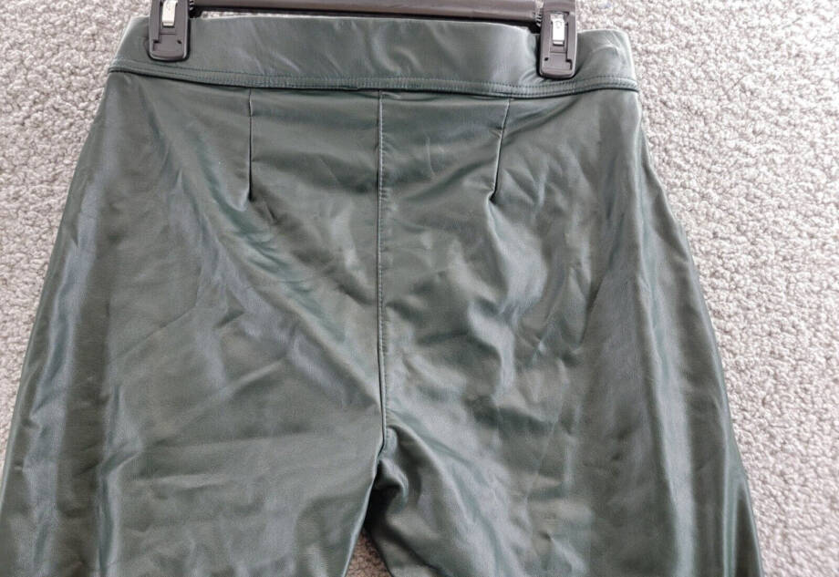 Vince Camuto Pleather Stretch Pants Women's S Dark Willow Elastic Waist