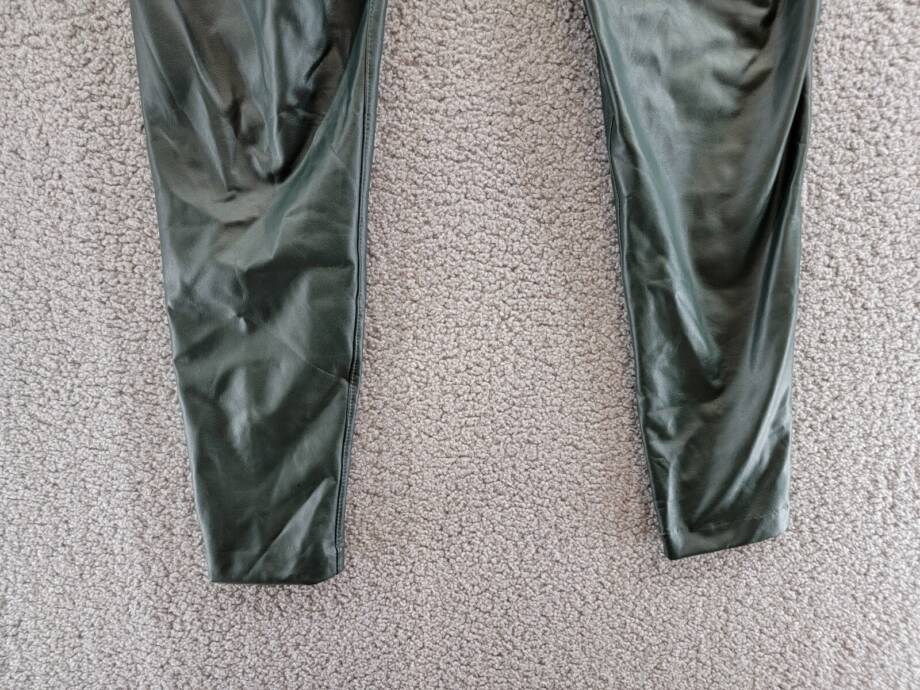 Vince Camuto Pleather Stretch Pants Women's S Dark Willow Elastic Waist