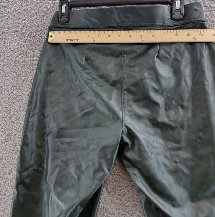 Vince Camuto Pleather Stretch Pants Women's S Dark Willow Elastic Waist