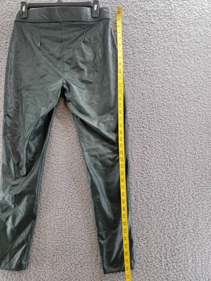 Vince Camuto Pleather Stretch Pants Women's S Dark Willow Elastic Waist