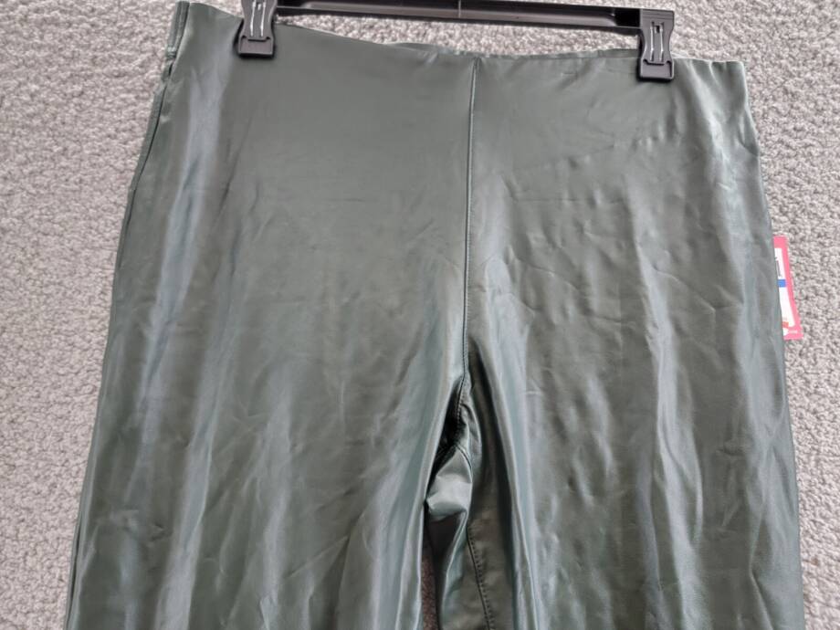 Vince Camuto Pleather Stretch Pants Women's XL Dark Willow Elastic Waist