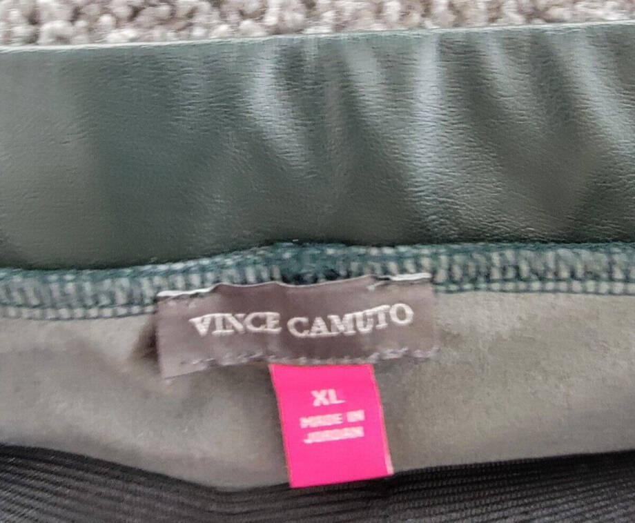 Vince Camuto Pleather Stretch Pants Women's XL Dark Willow Elastic Waist