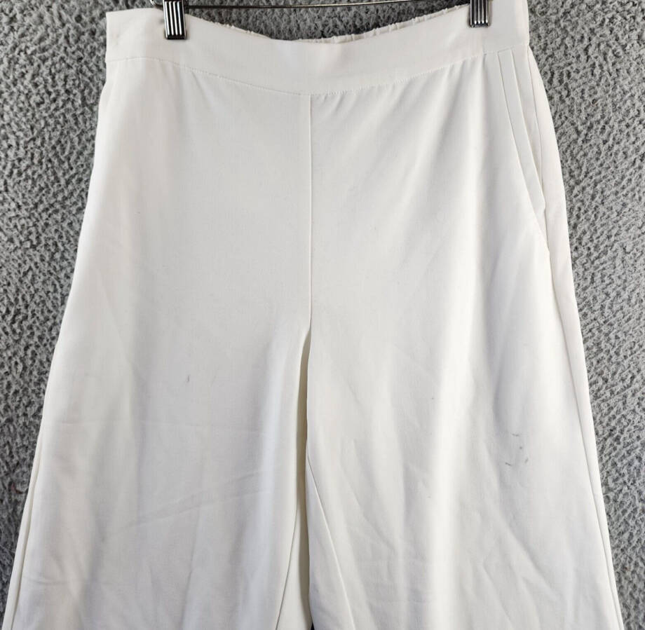 Vince Camuto Wide Leg Pull-On Style Pants Women's M White Elasticized Waistband~
