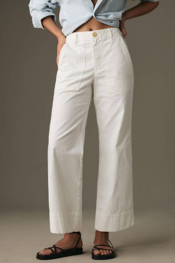 Velvet by Graham & Spencer Mya Wide Leg Pants Women's 6 Sleet Zip Button Closure
