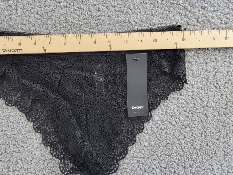 DKNY Superior Lace Mesh-Waist Bikini Underwear Women's M Black Elastic Waist