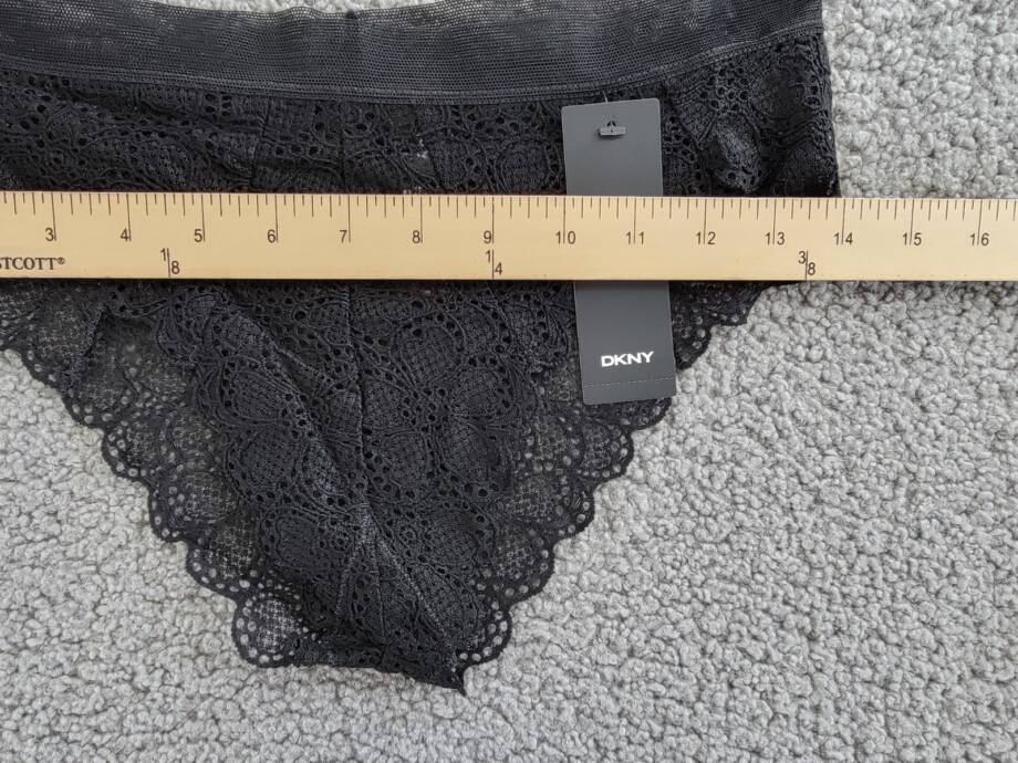 DKNY Superior Lace Mesh-Waist Bikini Underwear Women's M Black Elastic Waist