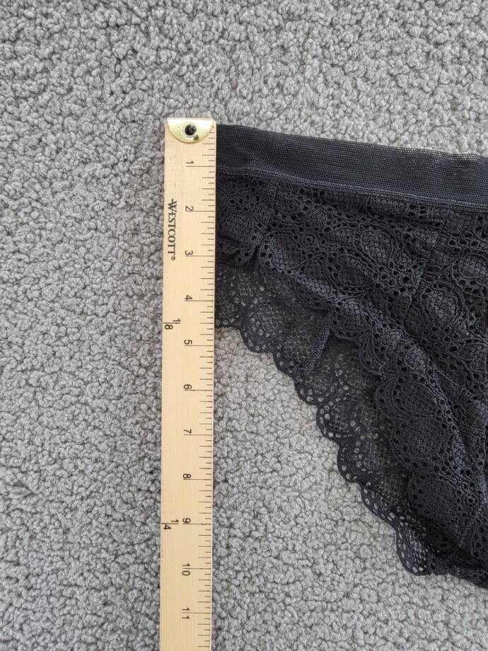DKNY Superior Lace Mesh-Waist Bikini Underwear Women's M Black Elastic Waist