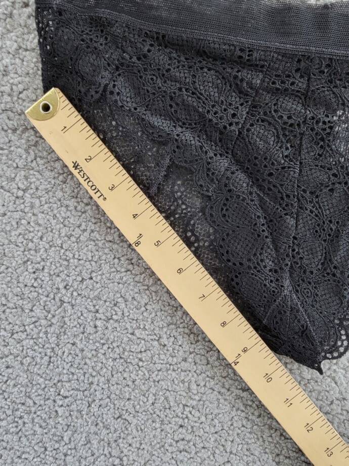 DKNY Superior Lace Mesh-Waist Bikini Underwear Women's M Black Elastic Waist