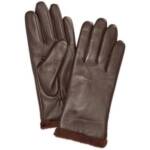 Charter Club Micro Faux Fur Lined Leather Tech Gloves Women's XS Java