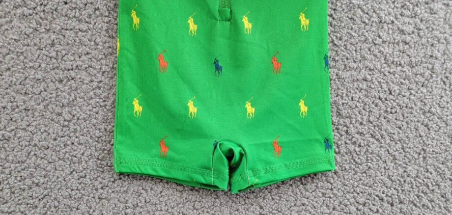 Ralph Lauren Performance Rash Guard Shortall Baby Boys 3-6M Preppy Green Logo