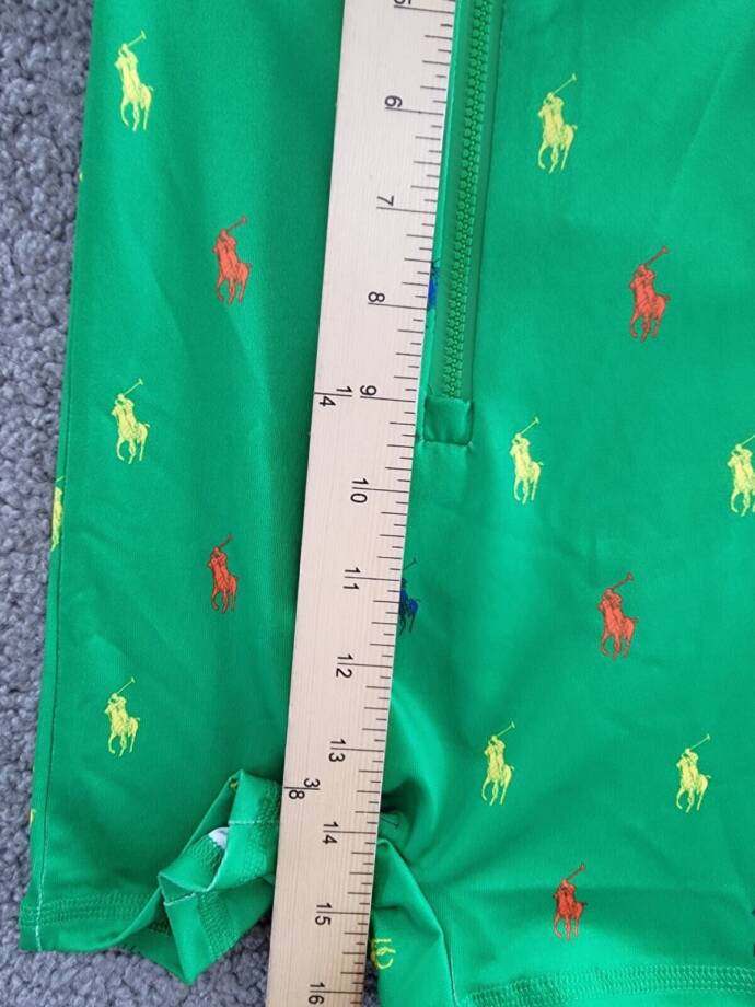 Ralph Lauren Performance Rash Guard Shortall Baby Boys 3-6M Preppy Green Logo