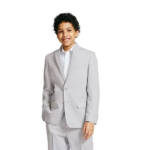 Nautica Big Boys Pindot Suit Jacket Boys 16 Light Gray Button Front Long Sleeve