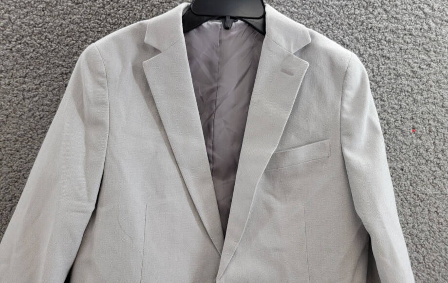 Nautica Big Boys Pindot Suit Jacket Boys 16 Light Gray Button Front Long Sleeve