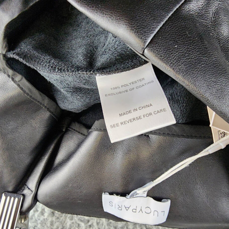 Lucy Paris Faux Leather Paperbag-Waist Pants Womens XS Black Pleated Zip Closure
