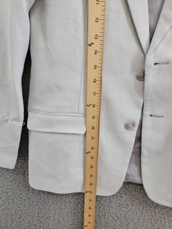 Nautica Big Boys Pindot Suit Jacket Boys 16 Light Gray Button Front Long Sleeve