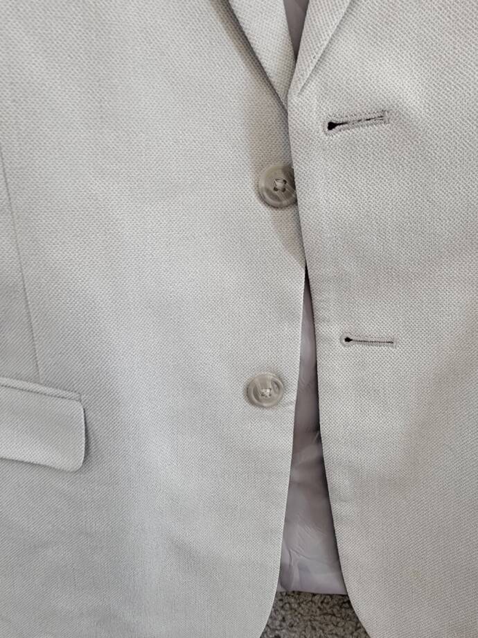 Nautica Big Boys Pindot Suit Jacket Boys 16 Light Gray Button Front Long Sleeve