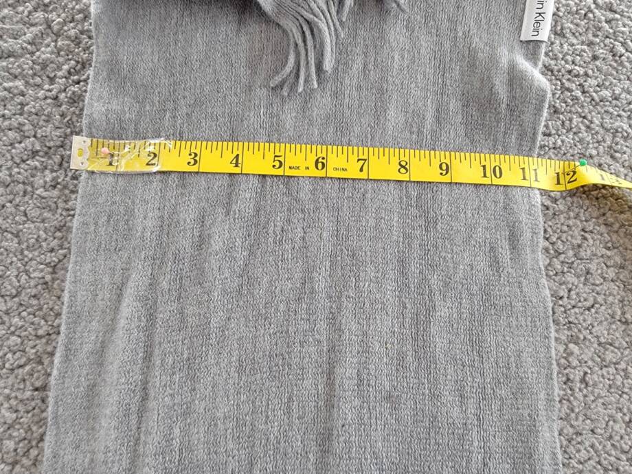 Calvin Klein Supersoft Wrap Scarf with Logo Tab Women's One Size Heather Gray