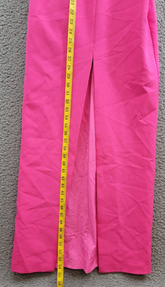 BCBGMAXAZRIA Color Blocked Strapless Gown Women's 0 Orange/Pink Back Zip Closure