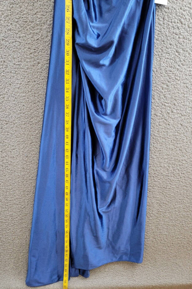 Say Yes Pleated Illusion-Trim Corset Sleeveless Gown Juniors' 1/2 Navy Back Zip