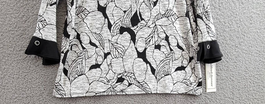 Alfred Dunner Petite World Traveler Floral Jacquard Bordered Top Womens PS Multi