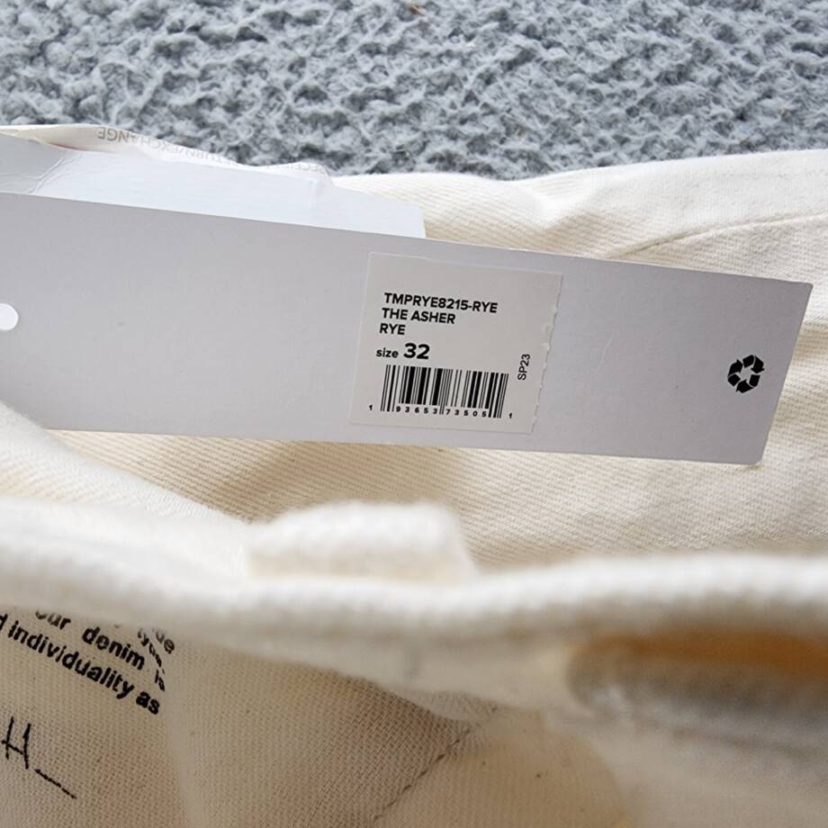 Joe's Jeans The Asher Slim Fit Jeans Men's 32 Off White Denim Mid Rise 5 Pockets